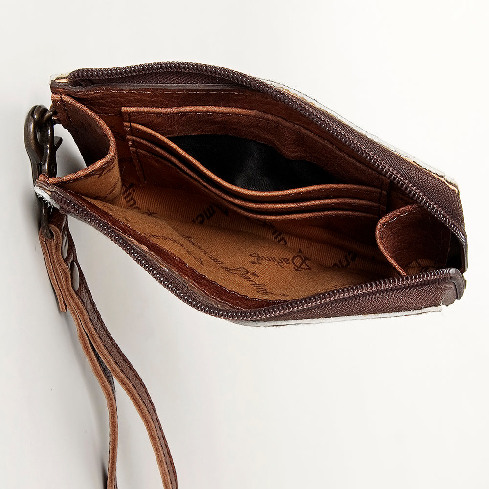 American Darling Coin Purse Hair on Genuine Leather Western Women Bag | Handbag Wristlet Travel Clutch