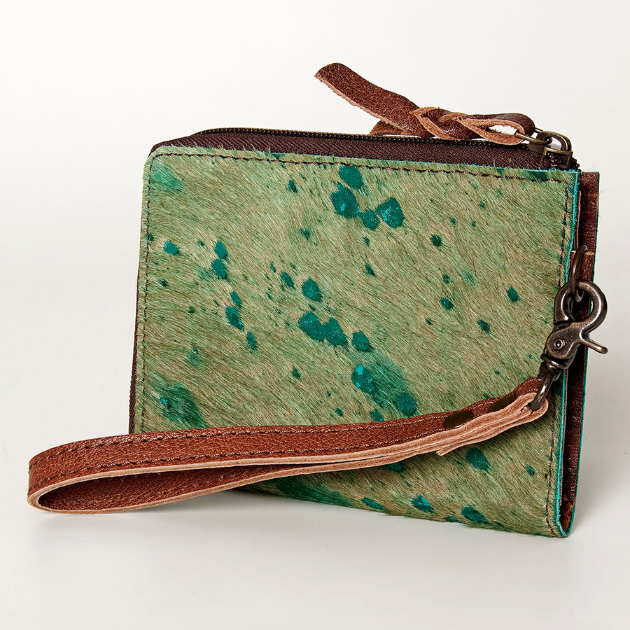American Darling Handcrafted Leather Coin Purse with Authentic Hair-On Cowhide - Uhorse