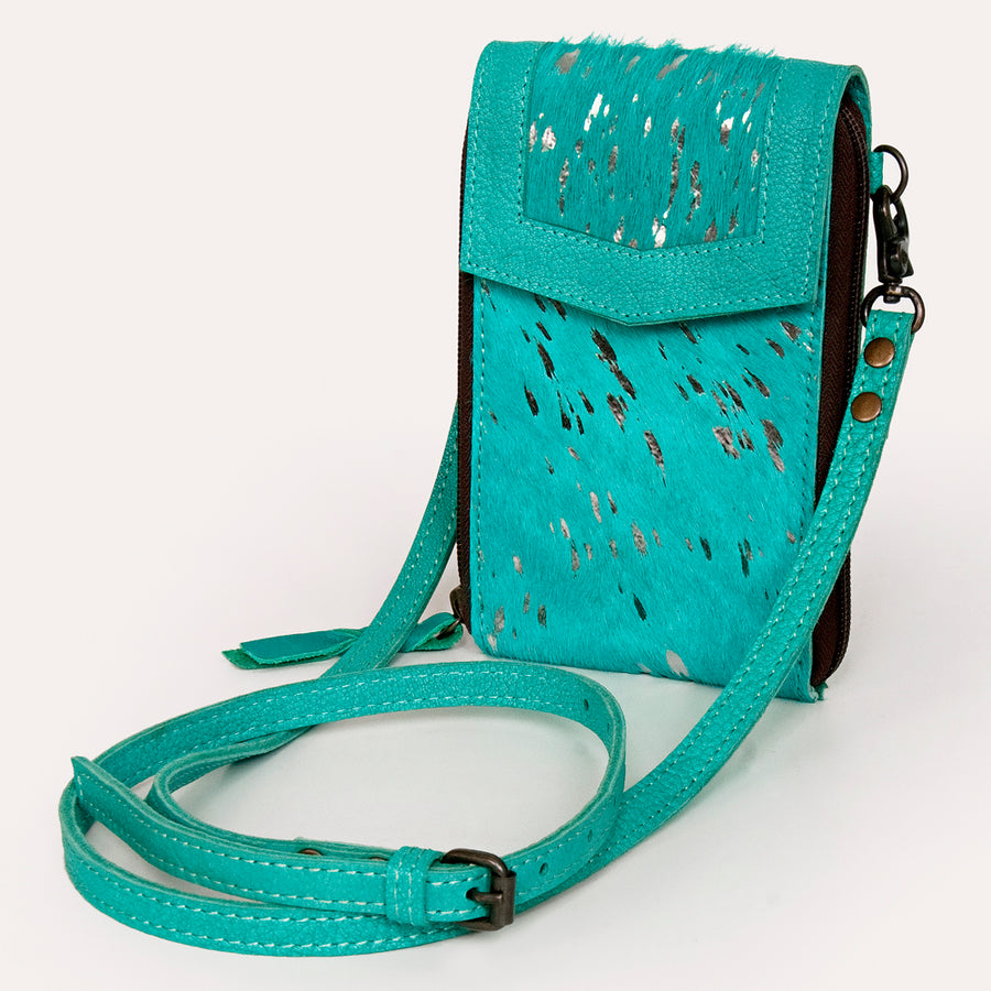 American Darling Handcrafted Leather Cell Phone holder with Hair-On Cowhide - Uhorse
