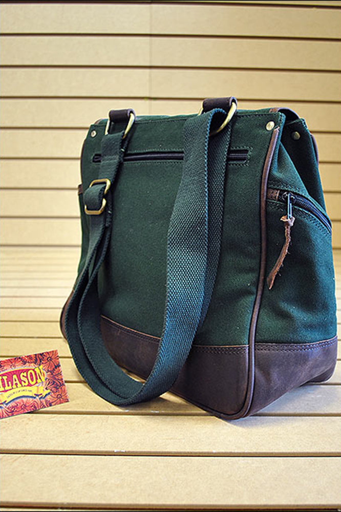 11”W x 12”H x 6”D Hunting Field Bag Leather Canvas