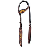 Bar H Equine Bonnie Blossom Sunflower Leather One Ear Headstall