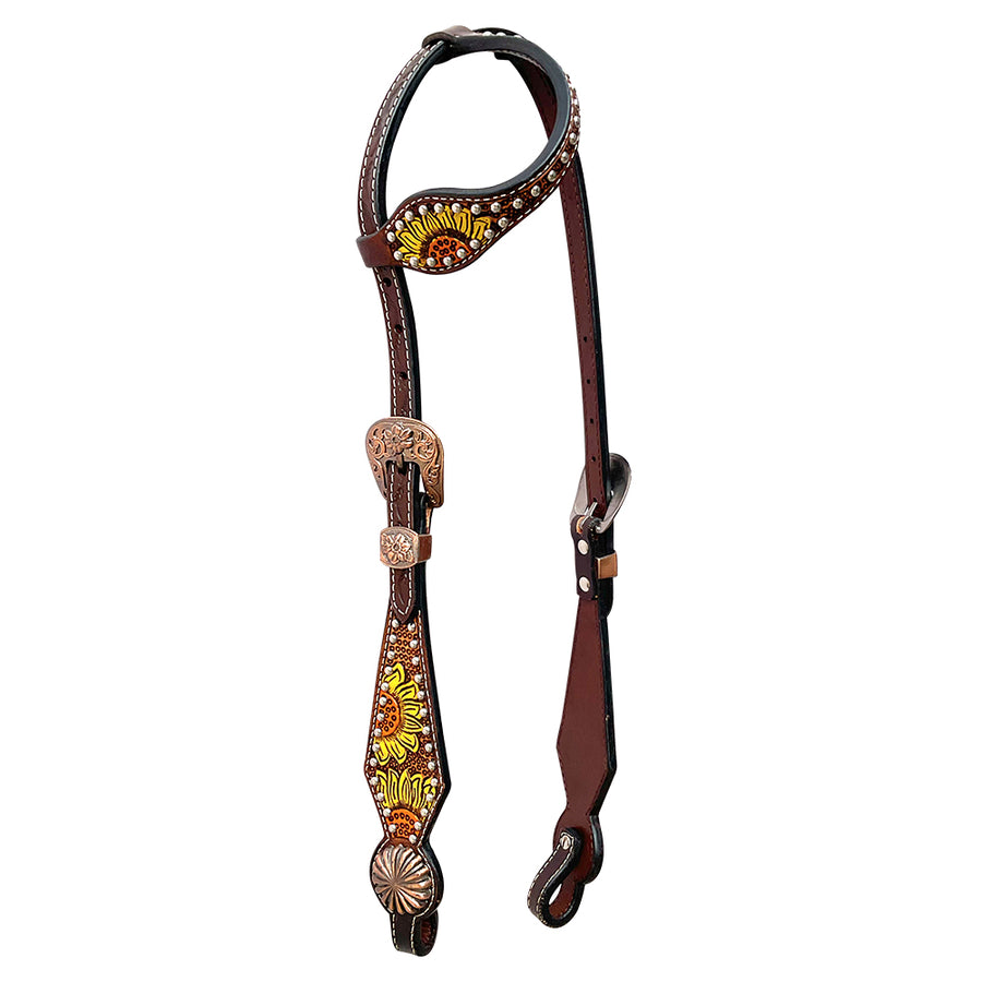 Bar H Equine Genuine Western American Leather Horse One Ear Headstall - Uhorse