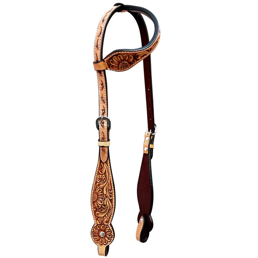 Bar H Equine Genuine Western American Leather Horse One Ear Headstall - Bar H Equine