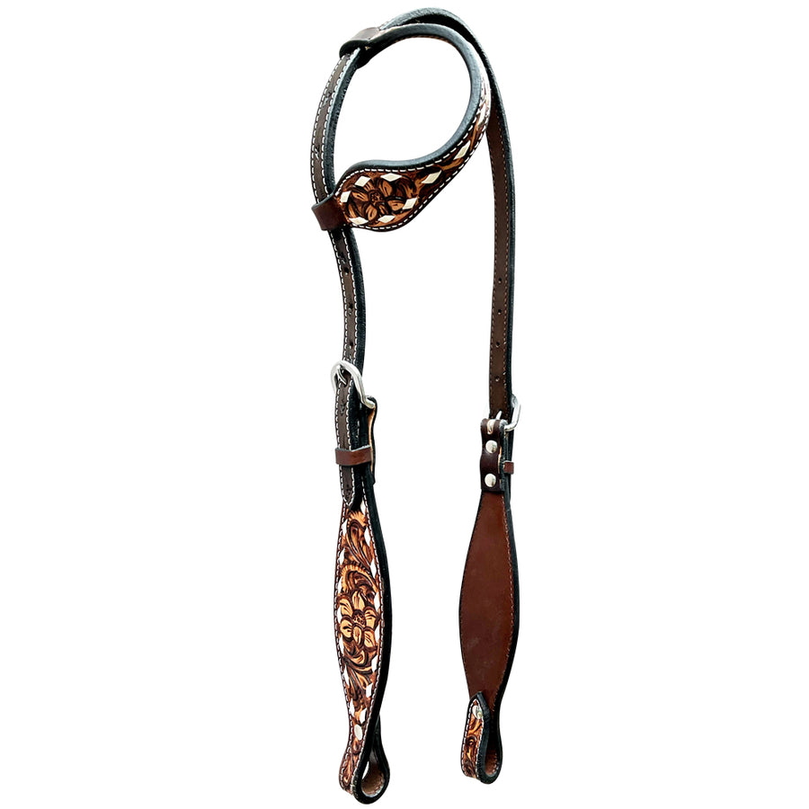 Bar H Equine Genuine Western American Leather Horse One Ear Headstall - Uhorse