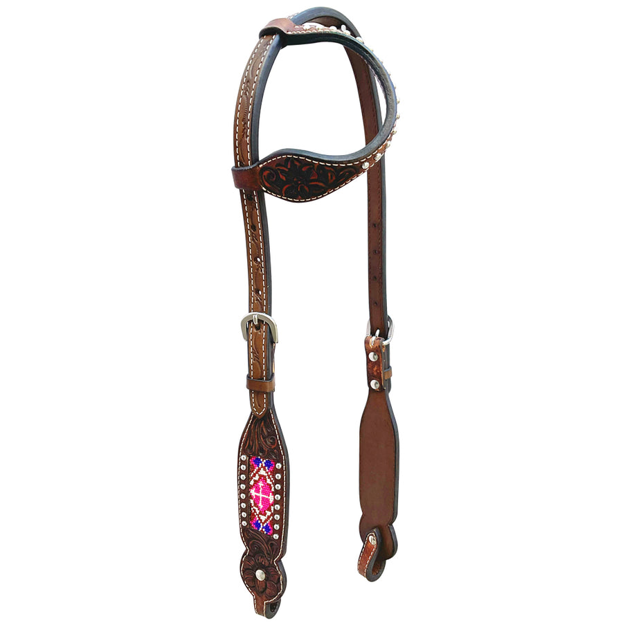 Bar H Equine Genuine Western American Leather Horse One Ear Headstall - Uhorse