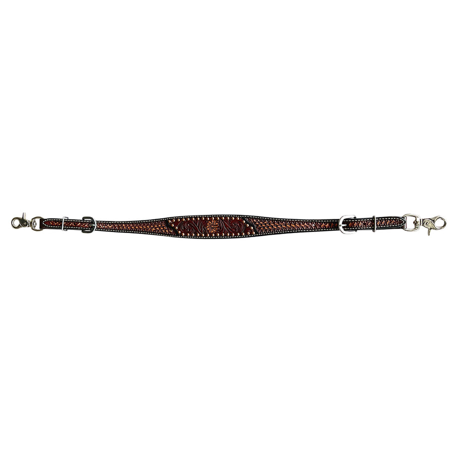 Brown leather breast collar with studded detail - Uhorse