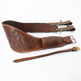 Horse Saddle Flank Cinch Girth Handtooled Leather W/ Billets Brown Comfytack by Hilason