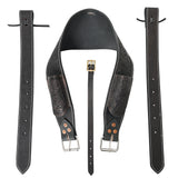 Horse Saddle Flank Cinch Girth Handtooled Leather W/ Billets Black Comfytack by Hilason