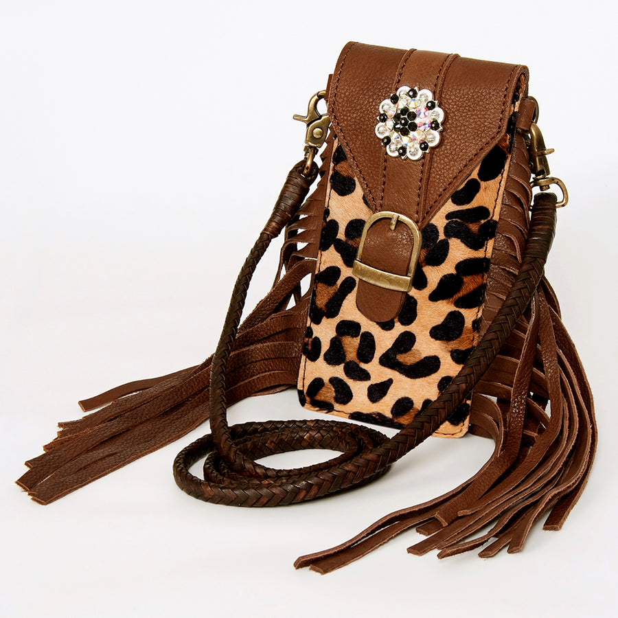 American Darling Hair-On Cowhide Cell Phone Holder Genuine Leather - Uhorse