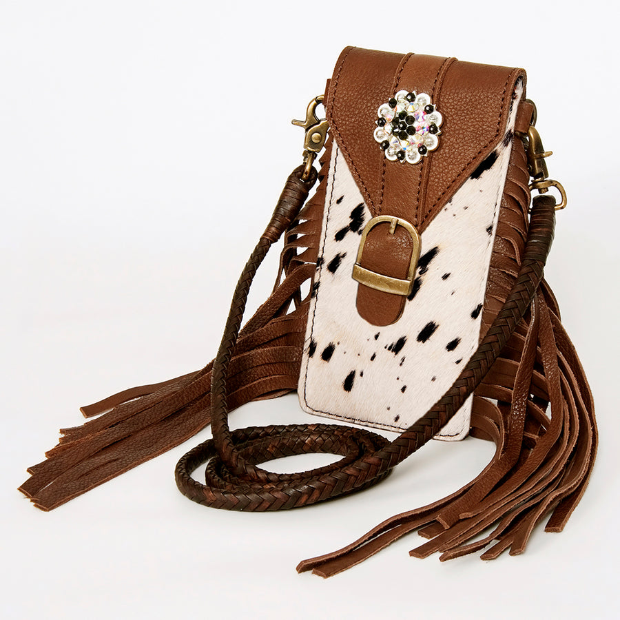 American Darling Hair-On Cowhide Cell Phone Holder Genuine Leather - Uhorse