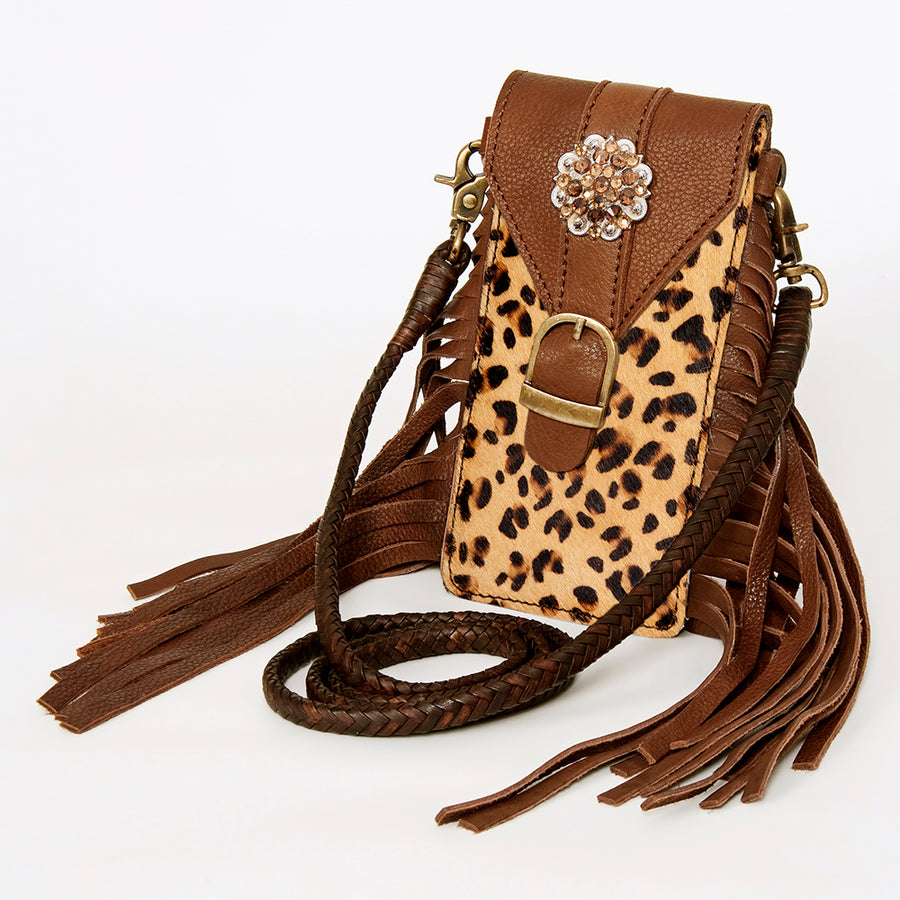 American Darling Hair-On Cowhide Cell Phone Holder Genuine Leather - Uhorse
