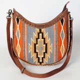 American Darling Hobo Saddle Blanket Fabric Genuine Leather Western Women Bag | Handbag Purse Bags for Wallet Cute