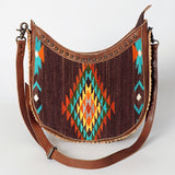 American Darling Hobo Saddle Blanket Fabric Genuine Leather Western Women Bag | Handbag Purse Bags for Wallet Cute