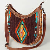 American Darling Hobo Saddle Blanket Fabric Genuine Leather Western Women Bag | Handbag Purse Bags for Wallet Cute