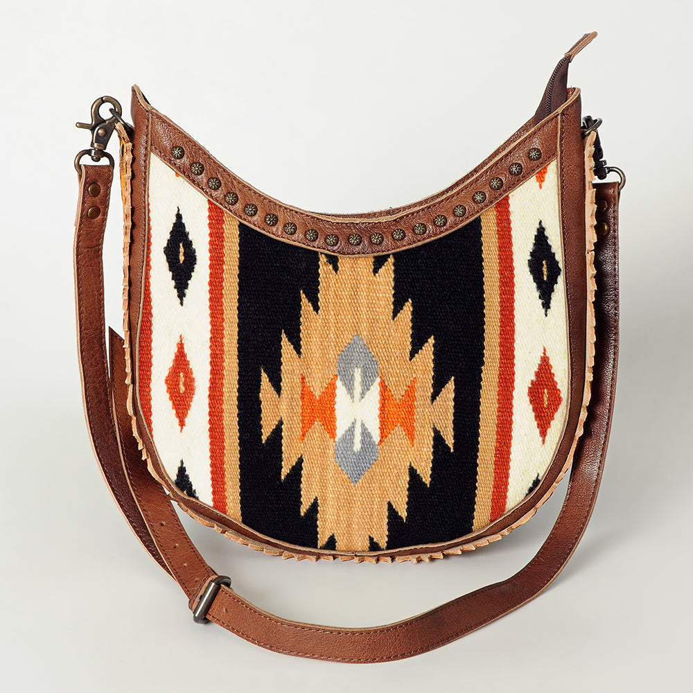 American Darling Hobo Saddle Blanket Fabric Genuine Leather Western Women Bag | Handbag Purse Bags for Wallet Cute