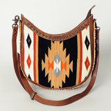 American Darling Hobo Saddle Blanket Fabric Genuine Leather Western Women Bag | Handbag Purse Bags for Wallet Cute