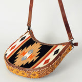 American Darling Hobo Saddle Blanket Fabric Genuine Leather Western Women Bag | Handbag Purse Bags for Wallet Cute