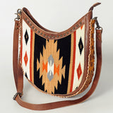 American Darling Hobo Saddle Blanket Fabric Genuine Leather Western Women Bag | Handbag Purse Bags for Wallet Cute