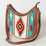 American Darling Hobo Saddle Blanket Fabric Genuine Leather Western Women Bag | Handbag Purse Bags for Wallet Cute
