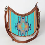 American Darling Hobo Saddle Blanket Fabric Genuine Leather Western Women Bag | Handbag Purse Bags for Wallet Cute