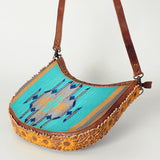 American Darling Hobo Saddle Blanket Fabric Genuine Leather Western Women Bag | Handbag Purse Bags for Wallet Cute