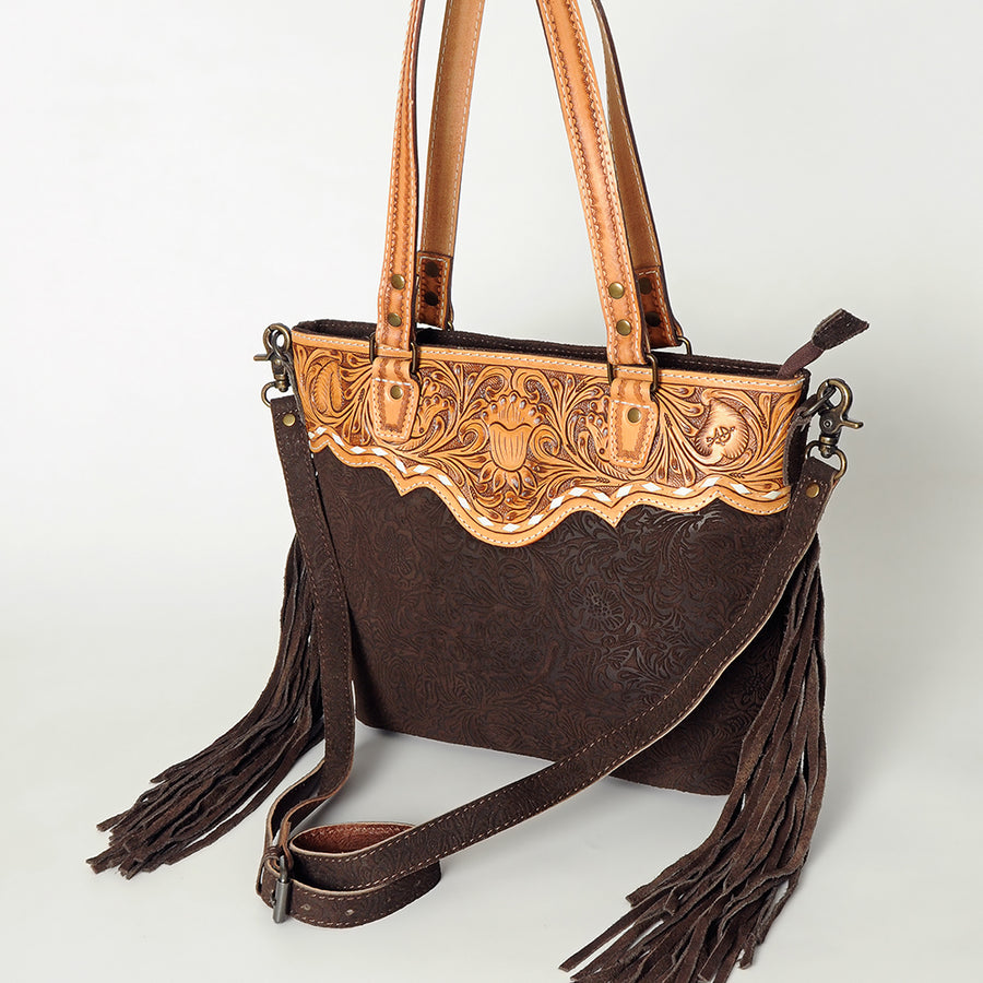 American Darling ADBGS112E Tote Hand Tooled Embossed Genuine Leather by Hilason – Cowboy and equestrian accessories