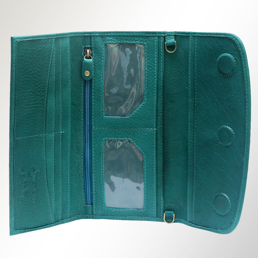 American Darling Wallet Hair on Full Grain Genuine Leather Western Women Bag | Handbag Purse Travel Clutch