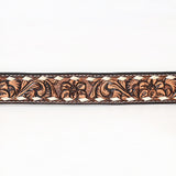 BAR H EQUINE Premium Quality Floral Hand Carved Western Leather Men And Women Belt Brown