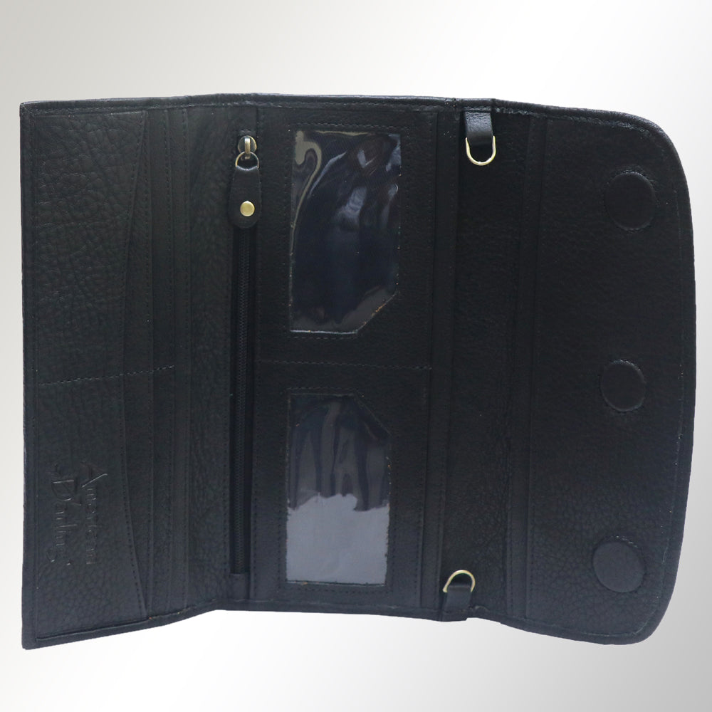 American Darling Wallet Hair on Full Grain Genuine Leather Western Women Bag | Handbag Purse Travel Clutch