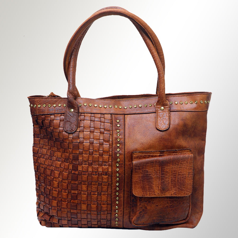 Never Mind Nmbgm118 Tote Vintage Handmade Genuine Cowhide Leather Women Bag Western Handbag Purse