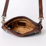 American Darling Small Crossbody Hand Tooled Saddle Blanket Genuine Leather Western Women Bag Handbag Purse | for Cute