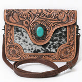 American Darling Small Crossbody Hand Tooled Hair On Genuine Leather Western Women Bag Handbag Purse | for Cute