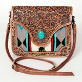 American Darling Cross Body Hand Tooled Saddle Blanket Genuine Leather Western Women Bag Handbag Purse | Crossbody for Cute