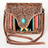 American Darling Cross Body Hand Tooled Saddle Blanket Genuine Leather Western Women Bag Handbag Purse | Crossbody for Cute
