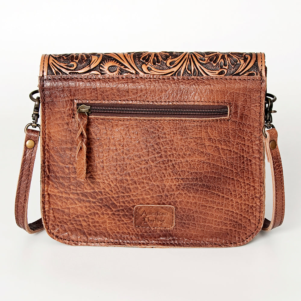 American Darling Cross Body Hand Tooled Saddle Blanket Genuine Leather Western Women Bag Handbag Purse | Crossbody for Cute