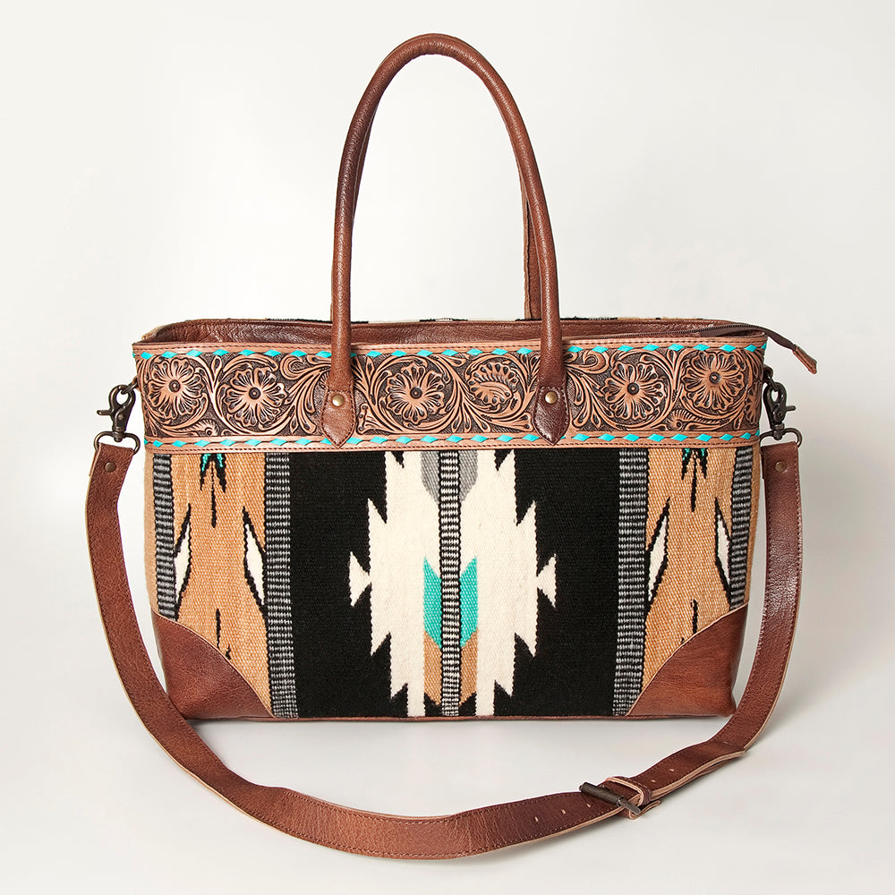 American Darling Tote Hand Tooled Saddle Blanket Genuine Leather Western Women Bag Handbag Purse | Travel Bags College Casual