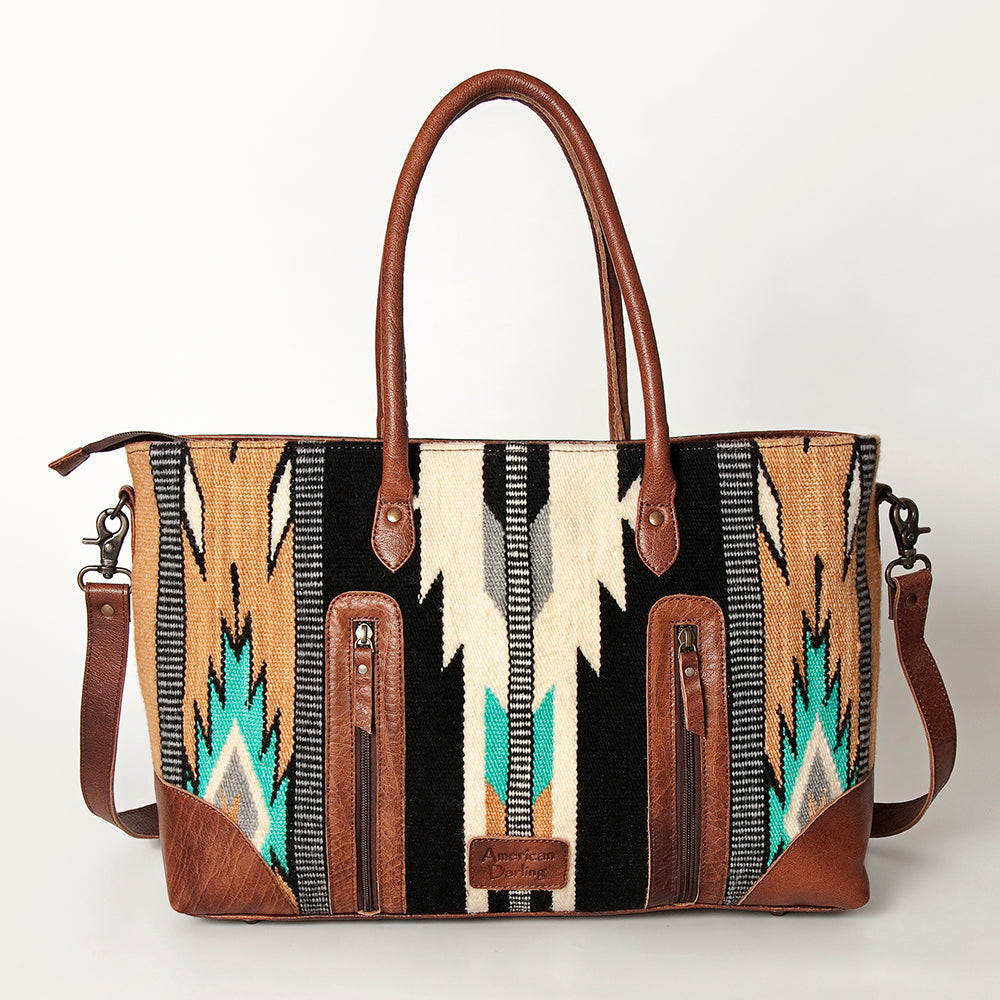 American Darling Tote Hand Tooled Saddle Blanket Genuine Leather Western Women Bag Handbag Purse | Travel Bags College Casual
