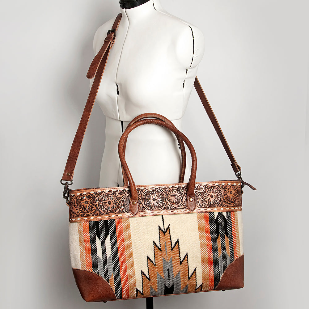 American Darling Tote Hand Tooled Saddle Blanket Genuine Leather Western Women Bag Handbag Purse | Travel Bags College Casual