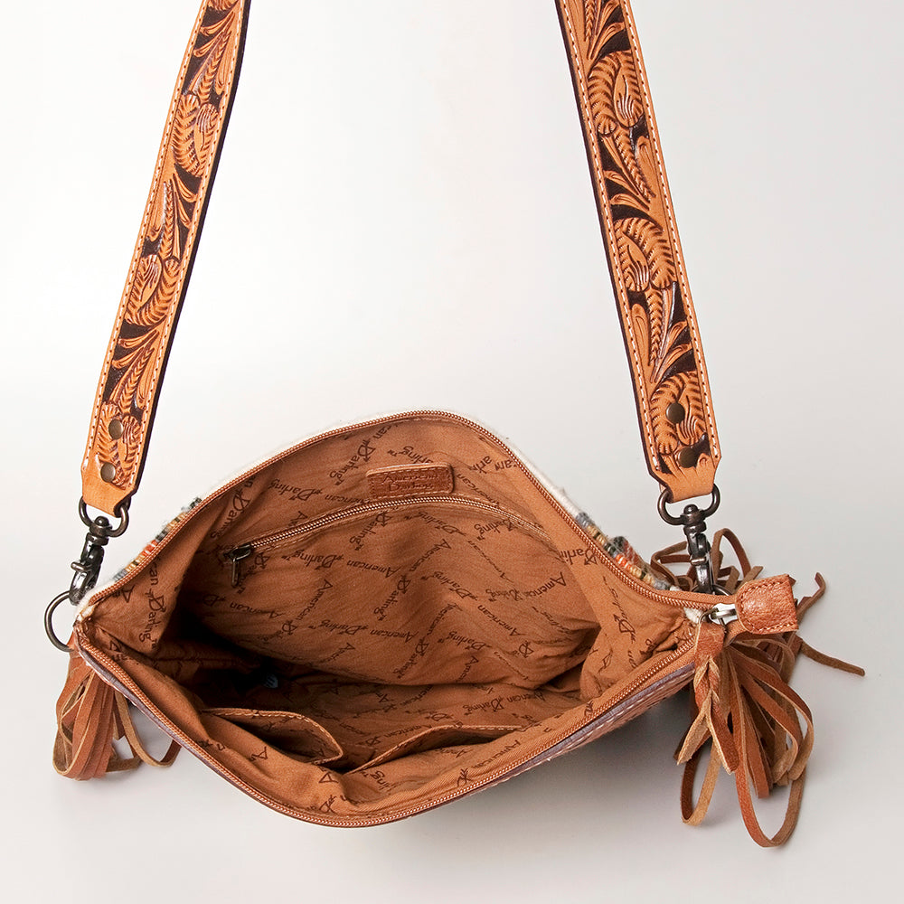 American Darling Cross Body Hand Tooled Saddle Blanket Genuine Leather Western Women Bag Handbag Purse | Crossbody for Cute