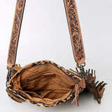 American Darling ADBGS192R Messenger Hand Tooled Hair On Genuine Leather women bag western handbag purse