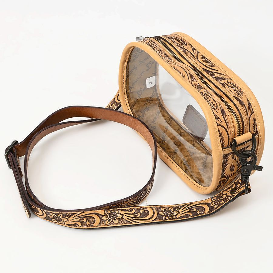 American Darling Clear Bag Hand Tooled Genuine Leather Women Western Handbag Purse