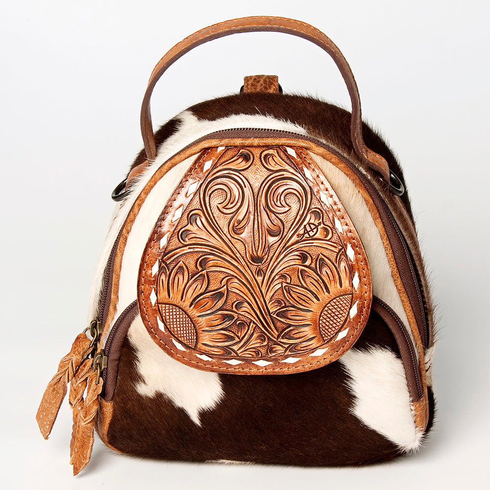 American Darling Backpack Hand Tooled Hair On Genuine Leather Women Bag Western Handbag Purse