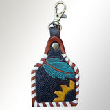 American Darling ADKRX106 Hand Tooled Carved Genuine Leather Keyring