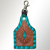 American Darling ADKRX113 Hand Tooled Carved Genuine Leather Keyring