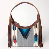 American Darling Hobo Hair-On Saddle Blanket Fabric Genuine Leather Western Women Bag | Handbag Purse Bags for Wallet Cute