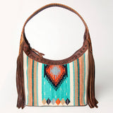 American Darling Hobo Hair-On Saddle Blanket Fabric Genuine Leather Western Women Bag | Handbag Purse Bags for Wallet Cute