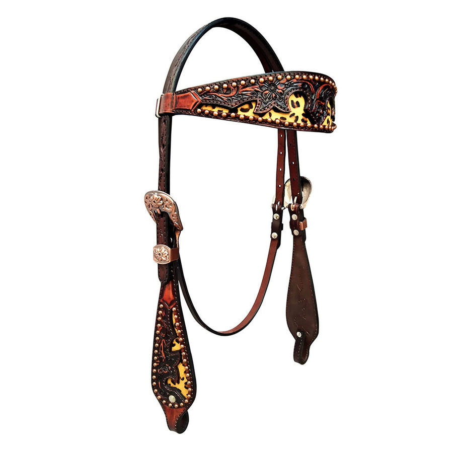 HILASON W. H. Headstall American Leather Floral by Hilason – Cowboy and equestrian accessories