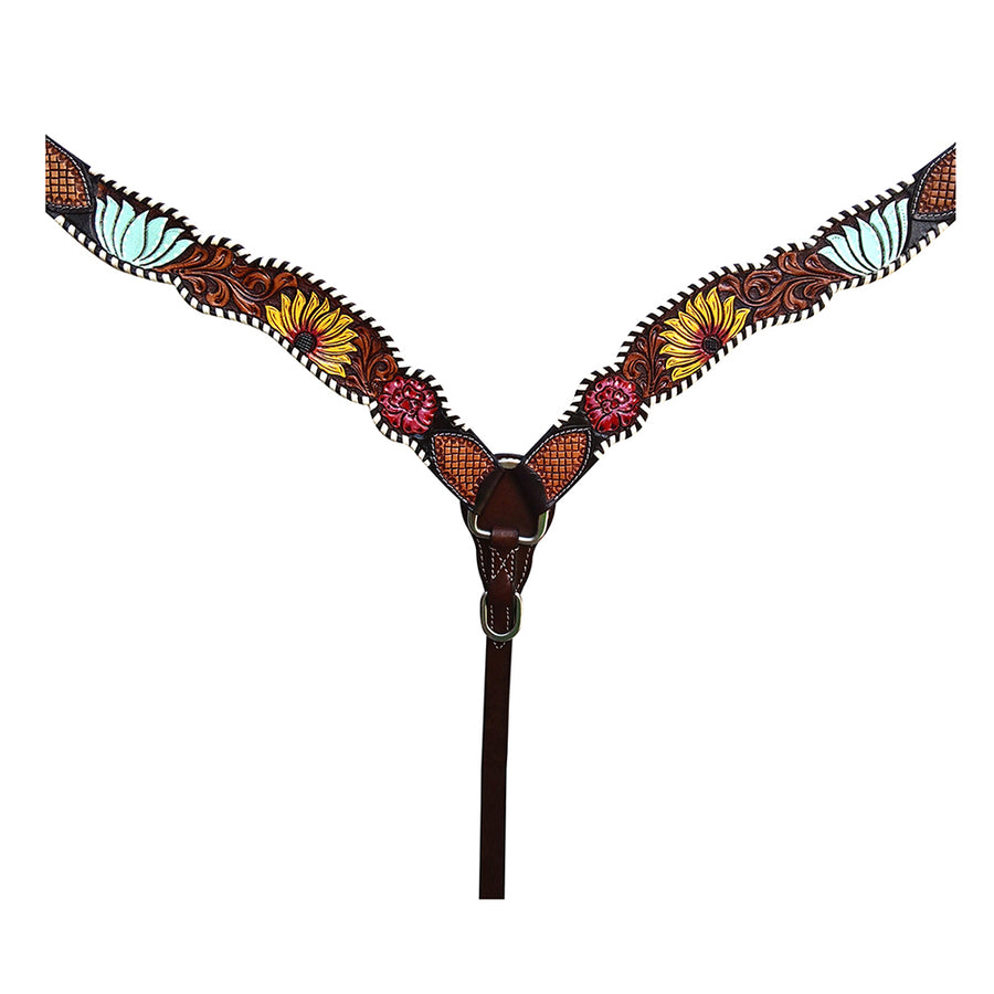 HILASON W. H. Breast Collar American Leather Floral by Hilason – Cowboy and equestrian accessories