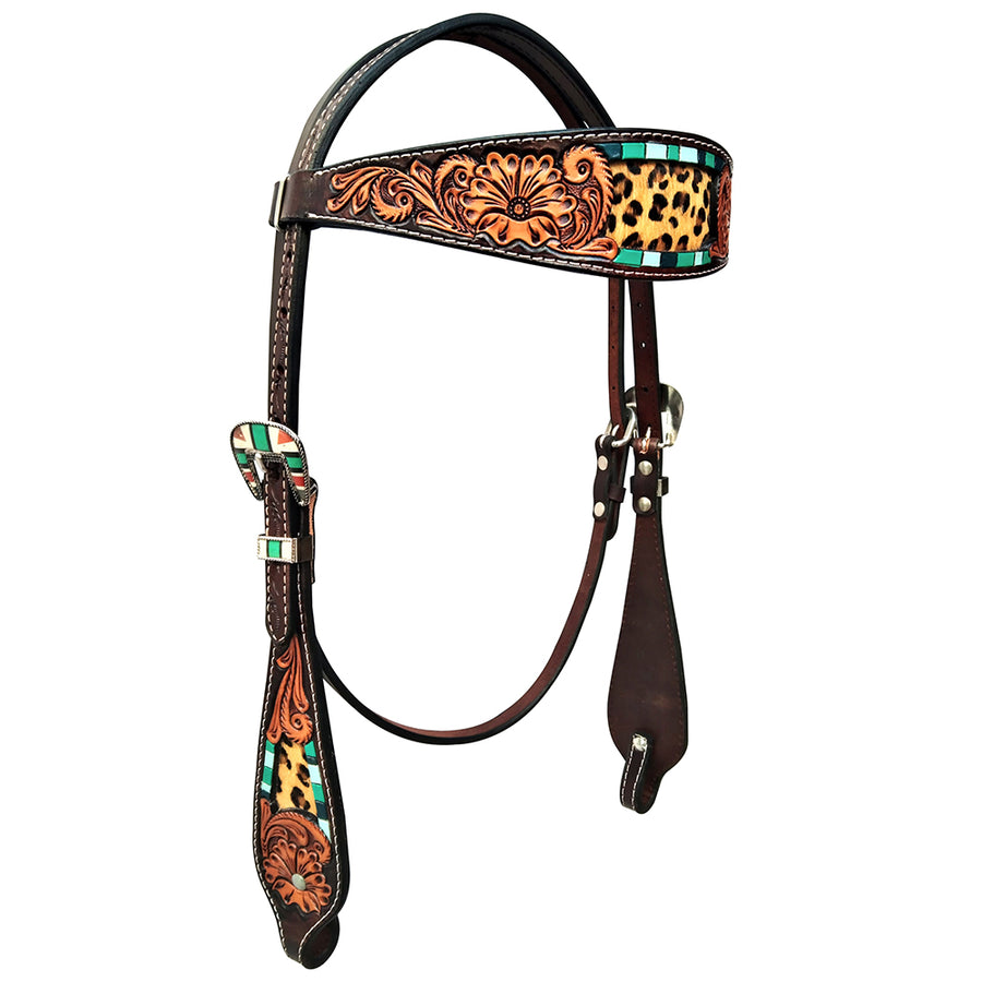 HILASON W. H. Floral Headstall American Leather by Hilason – Cowboy and equestrian accessories