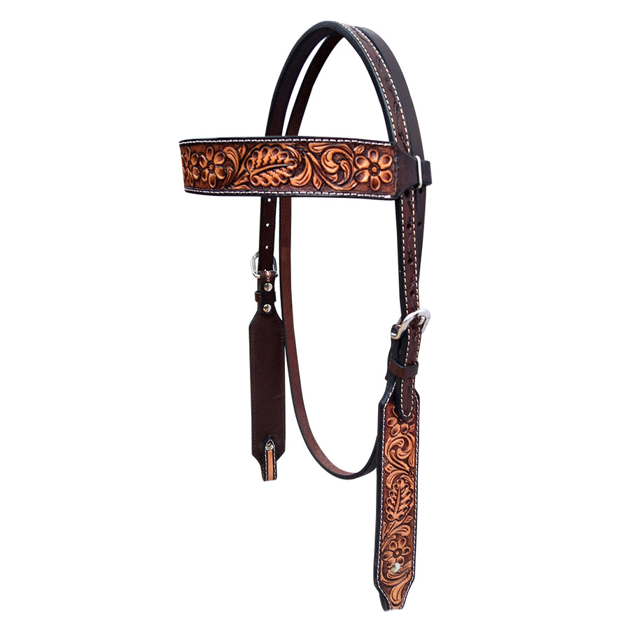 Bar H Equine Genuine Western American Leather Horse Headstall - Uhorse